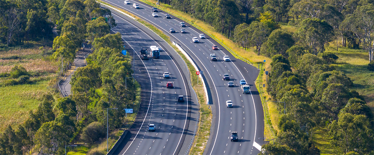 Two-way road in Australia.