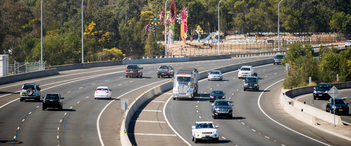 Cars driving on a road
