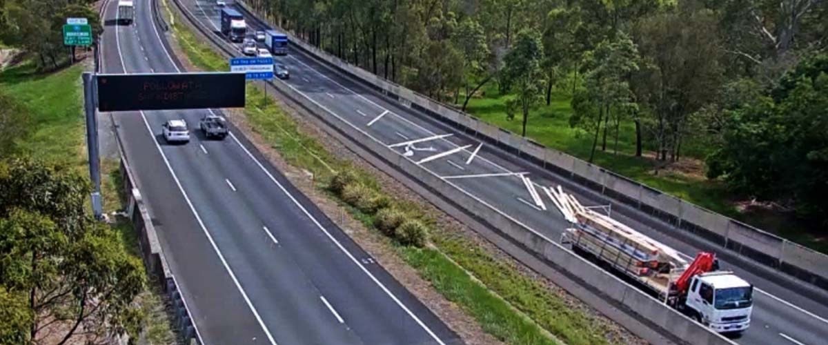 Debris falling on the road