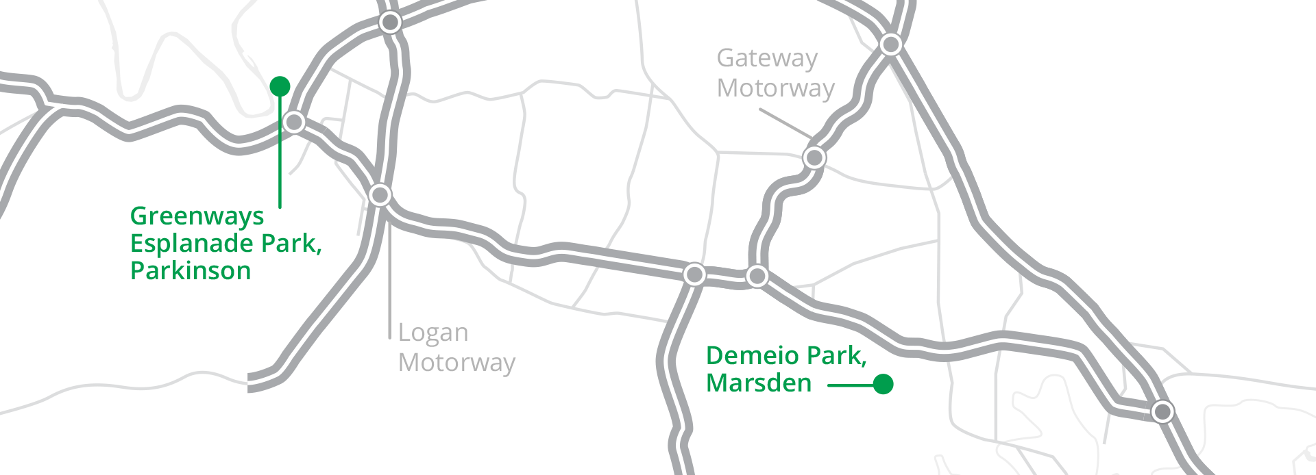 map showing the location of the two cycle parks