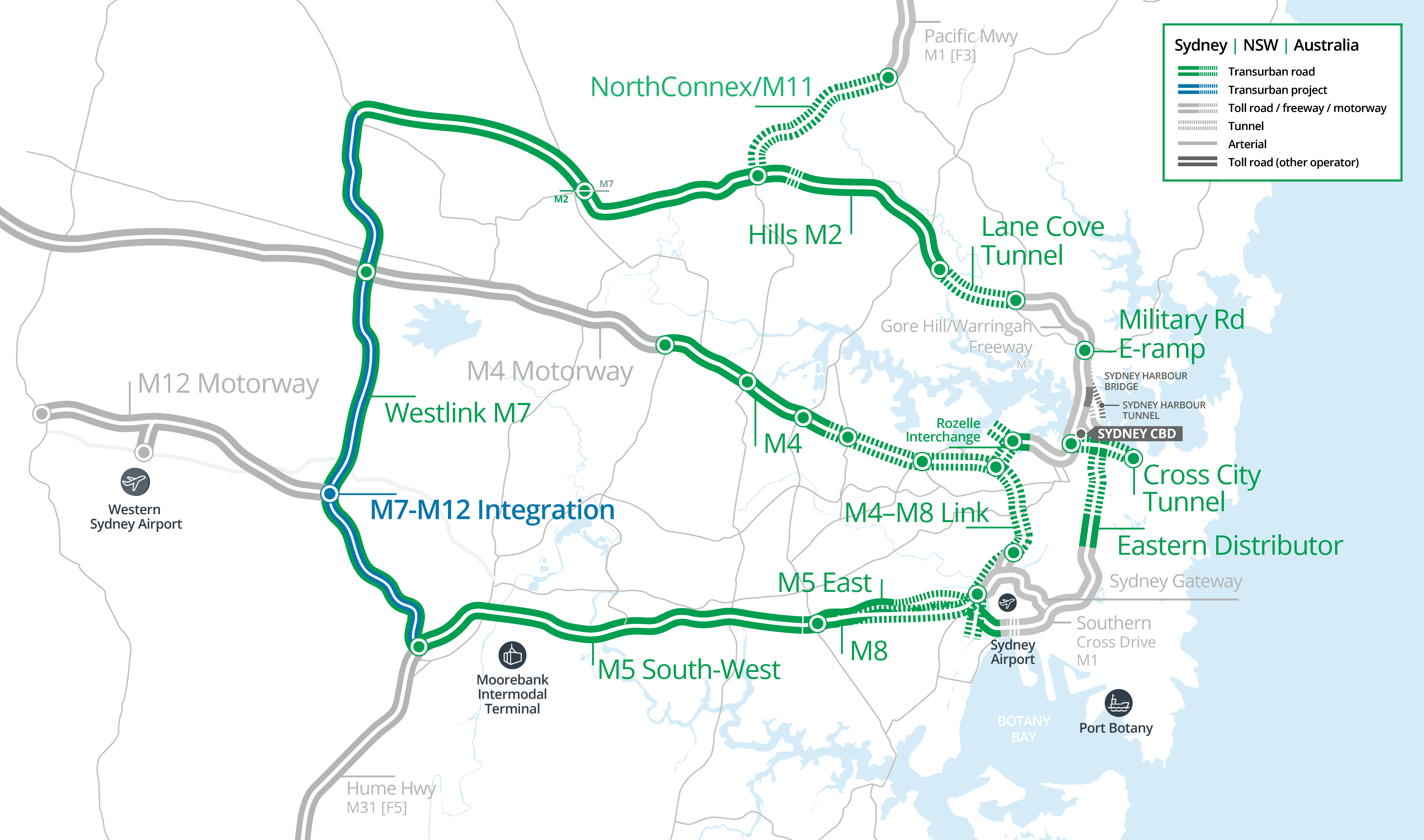 cross city tunnel map Sydney Transurban Group cross city tunnel map